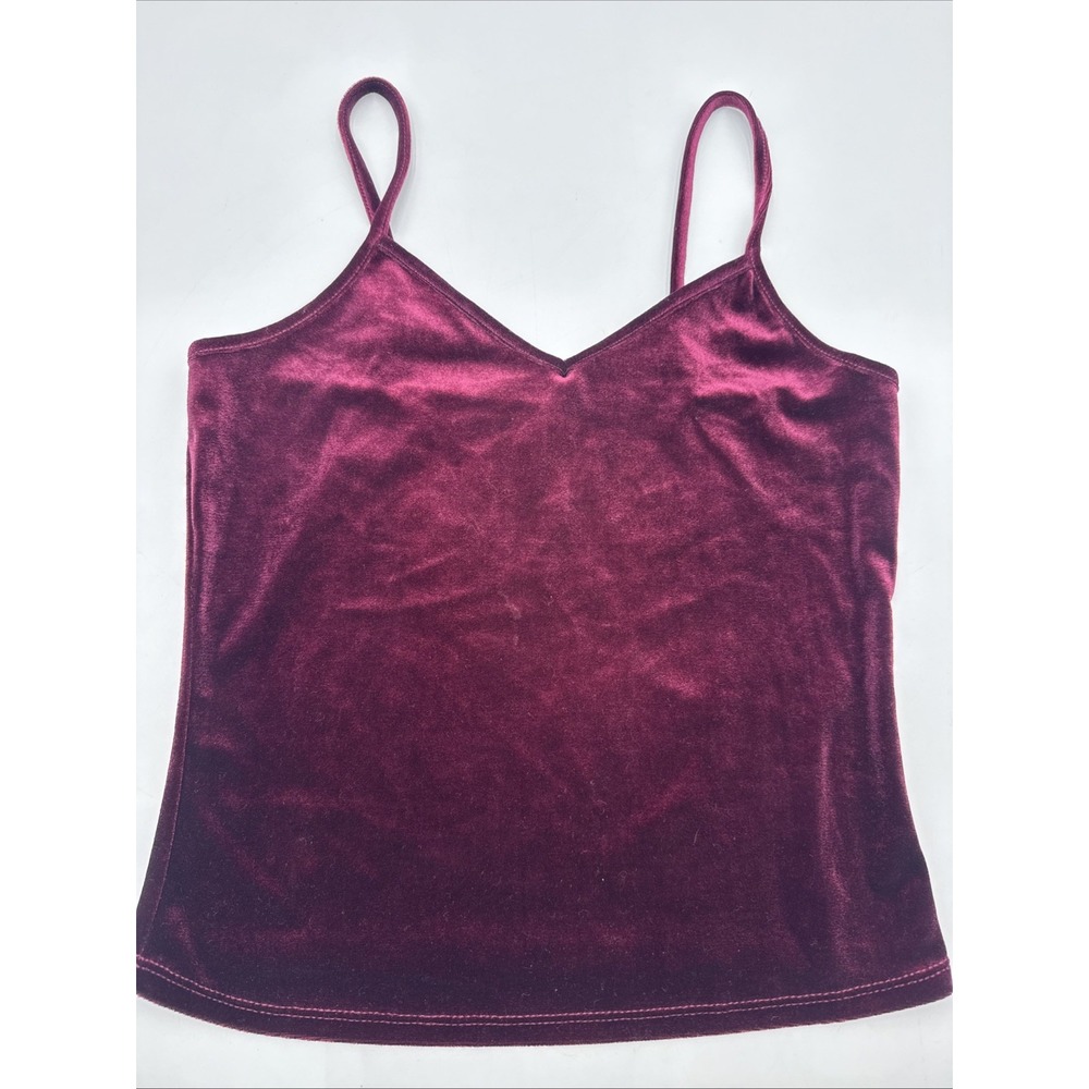 Garage Y2K Burgundy Velvet Whimsigoth Cropped Camisole Tank Top Goth Size PSmall